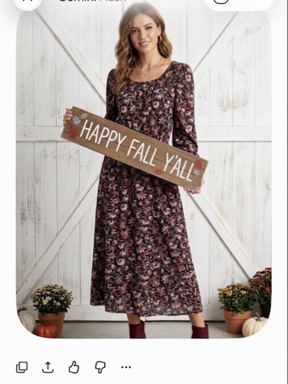 Talbots Black Floral Long-Sleeve Midi Dress with Rose and Cream Accents ptp 20